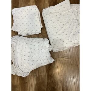 Tommy Bahama King Sheet Set White Gray Marlin Swordfish Coastal Ocean Cotton